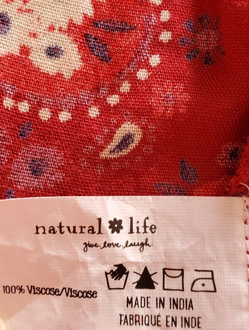 NATURAL LIFE Maroon Floral Reese Boho Smocked Tunic Mini Dress - Picture 11 of 11